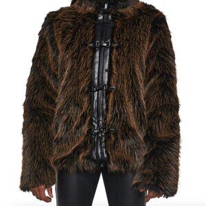 High Society Babe Faux Fur Vegan Leather Coat